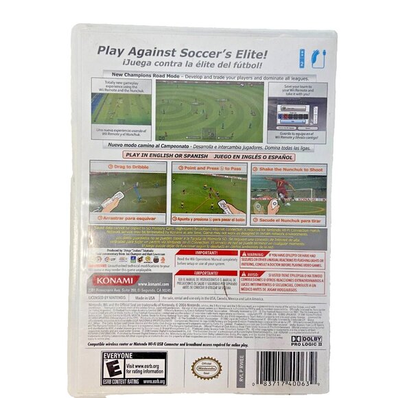 Pro Evolution Soccer 2008 (Nintendo Wii, 2008) Tested With Manual - Picture 2 of 4